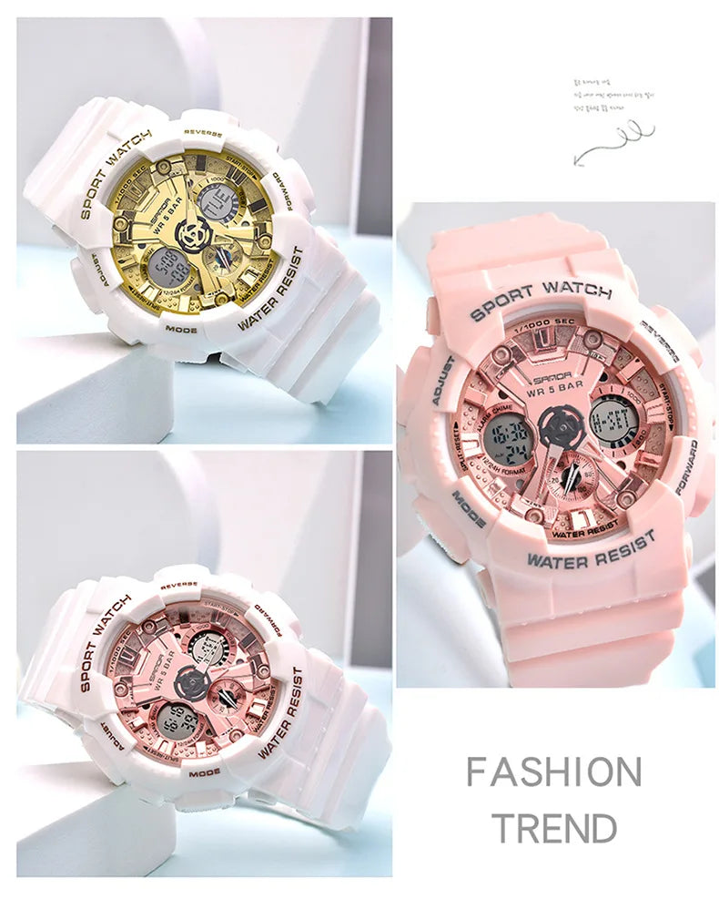 Women Men Watch Sports Dual Display 50M Waterproof Digital Wrist Watch For Male Female Clock relogio feminino High Quality 2025