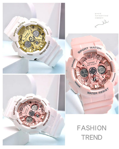 Women Men Watch Sports Dual Display 50M Waterproof Digital Wrist Watch For Male Female Clock relogio feminino High Quality 2025