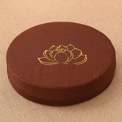 Yoga Meditation Cushion 40x6CM Linen Lotus Pad Hard Floor Pillow Washable Tatami Mat with Removable Cover Backrest Support