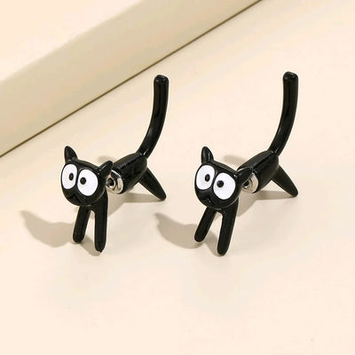 Black Cat Earings For Women Simple Creative Zinc Alloy Earings Animal Jewelry Cute Fashion Trendy Accessories Halloween Gift