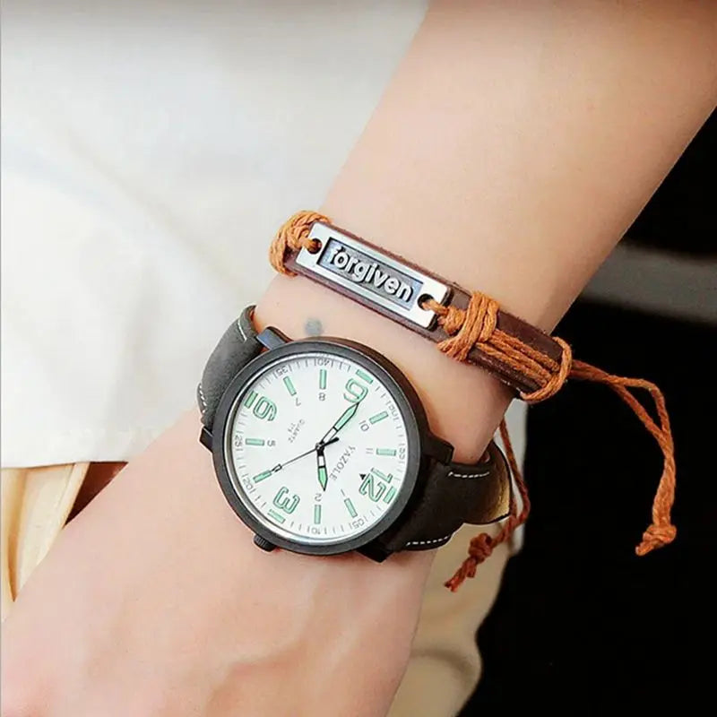 2025 New Large dial Watch Men and Women Large Frame Waterproof Luminous College wind belt Student Watches Wristwatch men