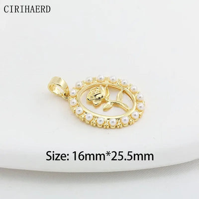 Women's Necklace Pendants Various Styles Of 14K Gold Plated Brass Metal Fashion Pendant DIY Jewelry Necklaces Making Accessories