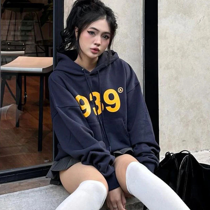 New Hoodie Top Women Autumn Winter Streetwear Fashion Print Long Sleeves Casual Slim Hoodie Female Versatile Thermal Clothing