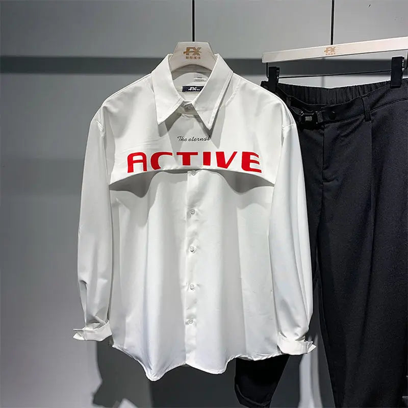 Long Sleeved Shirt for Men in Spring and Autumn New High-end Style Loose and Versatile Shirt Trend