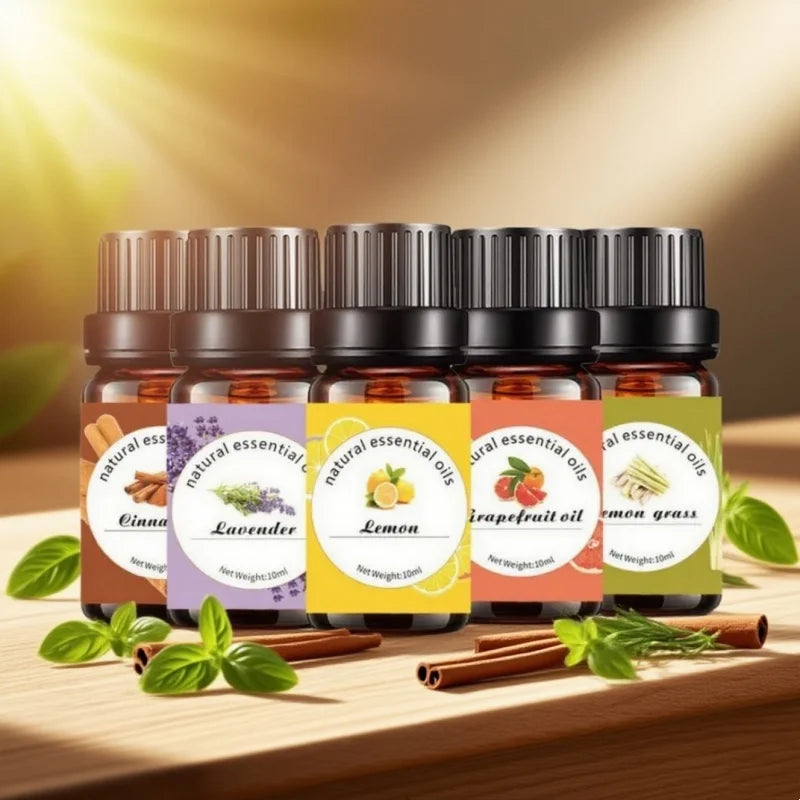 Top Essential Oils By Pure Aroma 10ml (eucalyptus, Lavender, Frankincense,sage,sandalwood) For Diy Soap Diffuser Humidifier