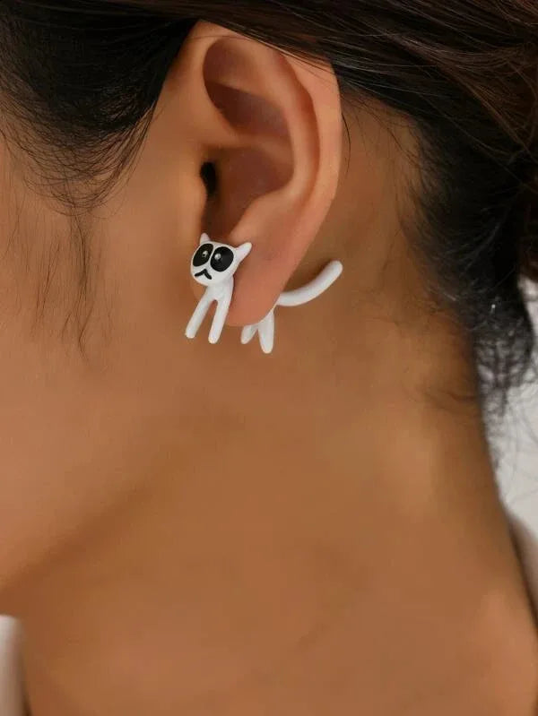 Black Cat Earings For Women Simple Creative Zinc Alloy Earings Animal Jewelry Cute Fashion Trendy Accessories Halloween Gift