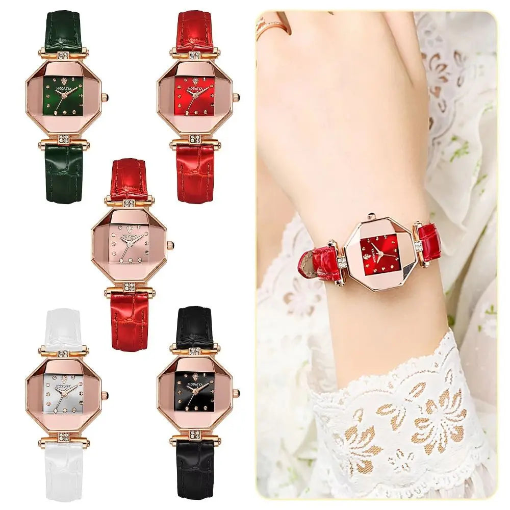 Trendy Retro Women's Wrist Watch Elegant Light Luxury Quartz Wristwatch Exquisite Simple Ladies Business Watches Daily Use
