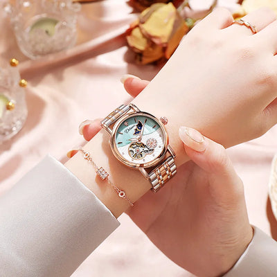 Women's Watches Waterproof Luminous Skeleton Original Automatic Mechanical Watch for Woman Elegant Ladies Watch Reloj Mujer