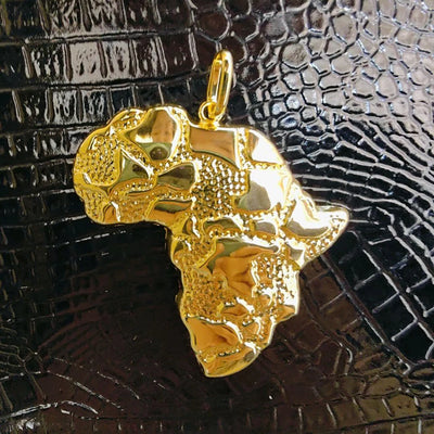 Gold Plated Pendants for Necklace Women Men Fashion 18k Gold Color African Map Design Pendant Jewelry Making for Party Daily