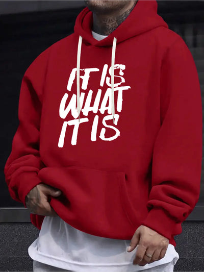 Men's Hooded Sweatshirt Casual Long Sleeve Drawstring Hoodie for Fall Winter Soft Comfortable Pullover Autumn Winter Apparel