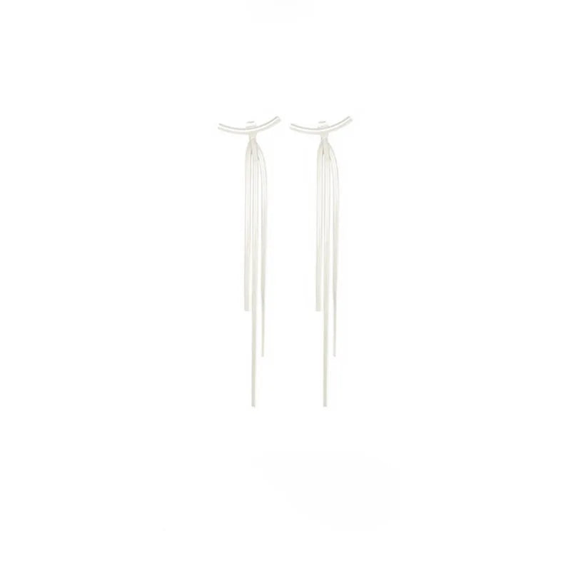 2021 Korean Earings Geometric Block Long Tassel Bar Drop Earrings for Women Minimalism Personality Ear Line Dangle Jewelry Gift