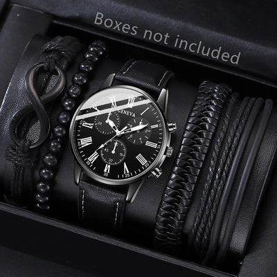 New Hip Hop Mens Fashion Watches Luxury Male Clock Wristwatch Sport MensWrist Watch Bracelet Set Relogio Masculino