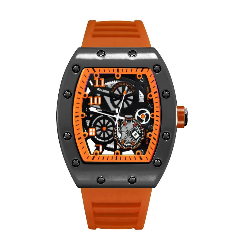 Men's Watch Sports Brand Fashion Trend Fully Automatic Quartz Wristwatch Hollow Waterproof Black Warrior Male Clock Watches