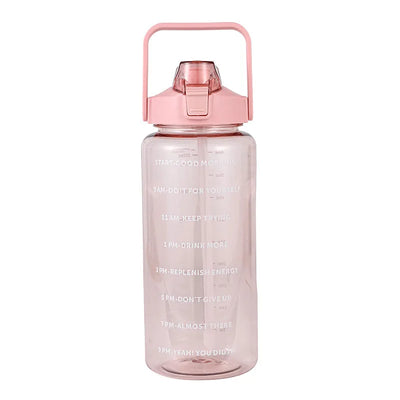 2 Liters Straw Plastic Water Bottle Large Portable Travel Bottle Sports Fitness Cup High Value Big Fat Cup Adult Universal