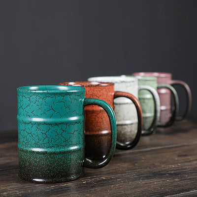 Mug Ceramic Water Cup Coarse Ceramic Coffee Cup   Design Oil Bucket Cup Couple Cup