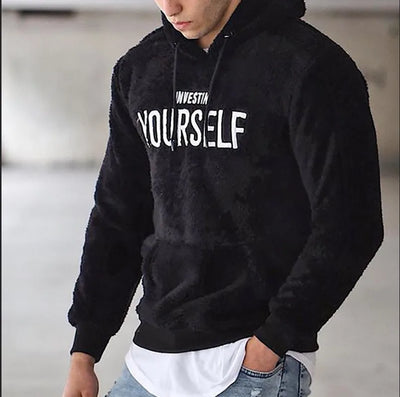 Embroidered men's hoodie casual and personalized hoodie fashionable long sleeved top for men