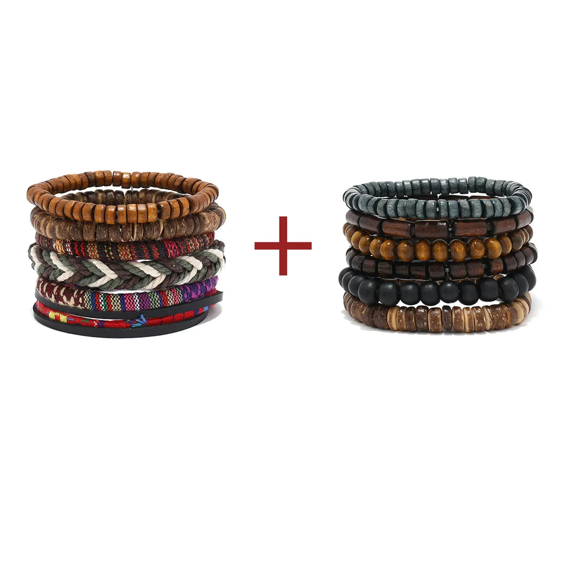 Bohemian Leather Bracelet Men Hand-woven Bracelet Men's Wooden Bead Bracelet Bracelet for Men Charm Bracelet Mens Jewellery