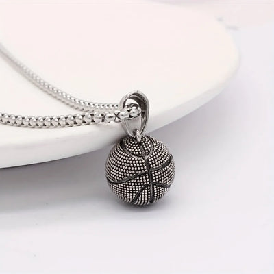 Fashion Dominant Basketball Pendant Men's  Stainless Steel Basketball Necklace
