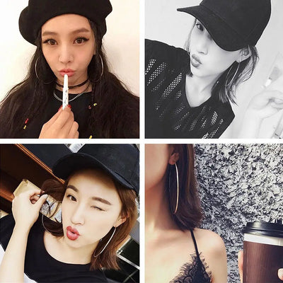 Women Gold Plated Silver Color Metal Big Circle Smooth Large Big Round Hoop Earings For Women Sexy Fashion Jewelry Wholesale