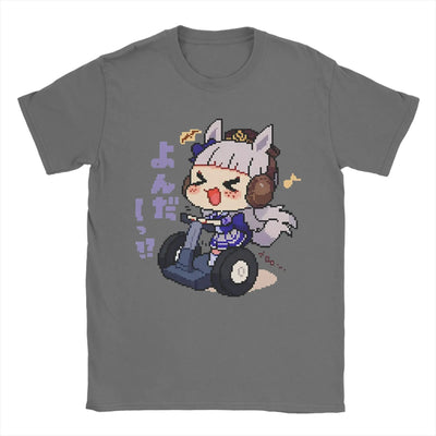 Men's T-Shirt Oguri Cap Uma musume Cool 100% Cotton Tees Short Sleeve  T Shirt O Neck Clothing Printing
