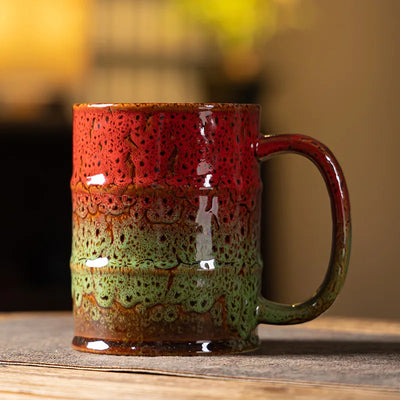 Mug Ceramic Water Cup Coarse Ceramic Coffee Cup   Design Oil Bucket Cup Couple Cup