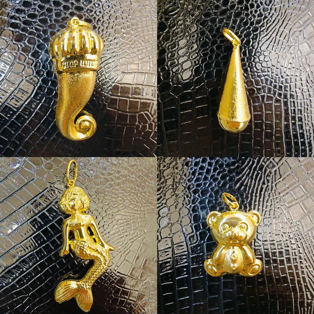 Gold Plated Pendants for Necklace Women Men Fashion 18k Gold Color African Map Design Pendant Jewelry Making for Party Daily