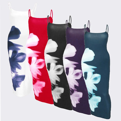 Summer Women's Dresses New Fashion Print Sleeveless Backless Bodycon Sexy Maxi Dresses Casual Streetwear Club Elegant Lady Dress