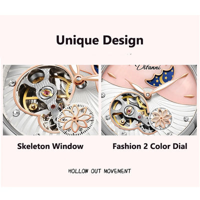 Women's Watches Waterproof Luminous Skeleton Original Automatic Mechanical Watch for Woman Elegant Ladies Watch Reloj Mujer