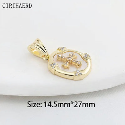 Women's Necklace Pendants Various Styles Of 14K Gold Plated Brass Metal Fashion Pendant DIY Jewelry Necklaces Making Accessories