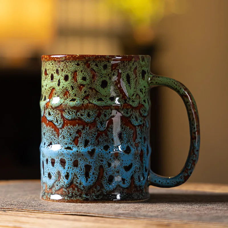 Mug Ceramic Water Cup Coarse Ceramic Coffee Cup   Design Oil Bucket Cup Couple Cup