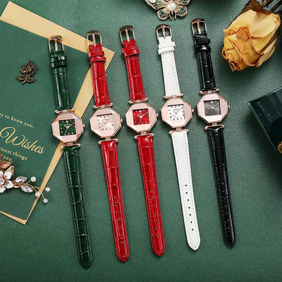 Trendy Retro Women's Wrist Watch Elegant Light Luxury Quartz Wristwatch Exquisite Simple Ladies Business Watches Daily Use