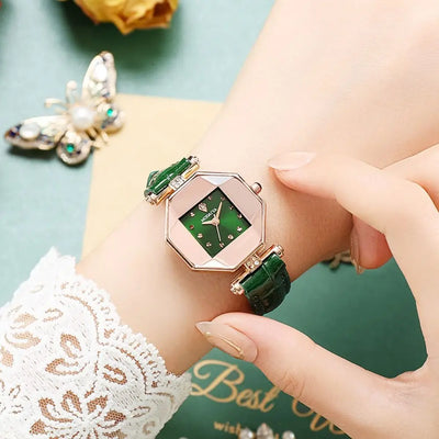 Trendy Retro Women's Wrist Watch Elegant Light Luxury Quartz Wristwatch Exquisite Simple Ladies Business Watches Daily Use