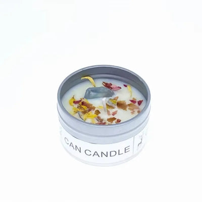 Scented Long Lasting Soy Candles Crystal Stone Dried Flower Fragrance Smokeless Fragrance Candle for Home Decorstion Candle Jar