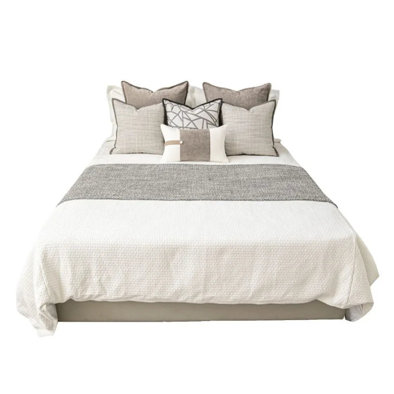 Cushion Cover Modern Fashion Model Room Bed Sofa Home Decoration Cotton Linen Hotel Pillowcase Soft and Comfortable