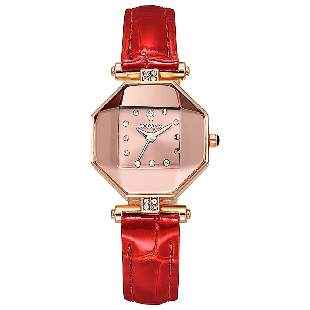 Trendy Retro Women's Wrist Watch Elegant Light Luxury Quartz Wristwatch Exquisite Simple Ladies Business Watches Daily Use
