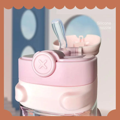 Water Bottle With Straw Cute Water Bottles For Children School Girls Boys Outdoor Portable Braces BPA Free Water Bottle For Kids