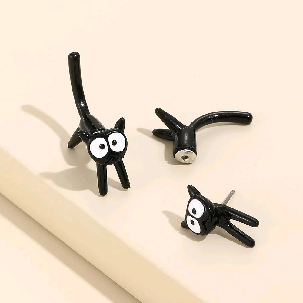 Black Cat Earings For Women Simple Creative Zinc Alloy Earings Animal Jewelry Cute Fashion Trendy Accessories Halloween Gift