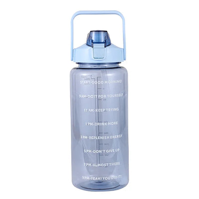 2 Liters Straw Plastic Water Bottle Large Portable Travel Bottle Sports Fitness Cup High Value Big Fat Cup Adult Universal