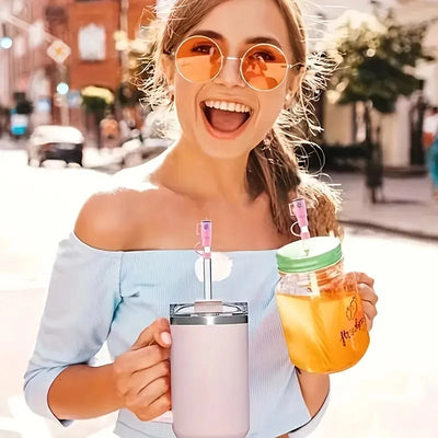 5Pcs Straw Cover Cap for Stanley Cup, Silicone Straw Topper Compatible with Stanley 30&40 Oz Tumbler with Handle