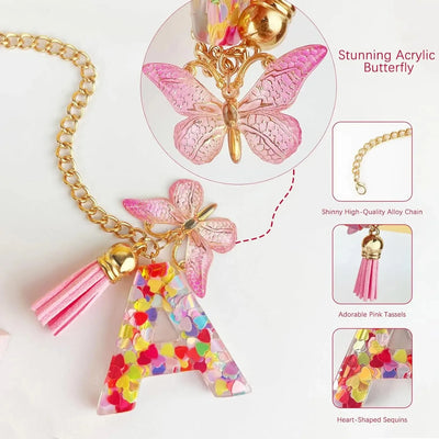 6pcs Accessories Set for Stanley Cup 40oz Including Glitter Silicone Boot Diamond Butterfly Charm Chain Bow Silicone Straw