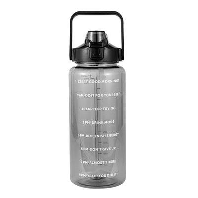 2 Liters Straw Plastic Water Bottle Large Portable Travel Bottle Sports Fitness Cup High Value Big Fat Cup Adult Universal