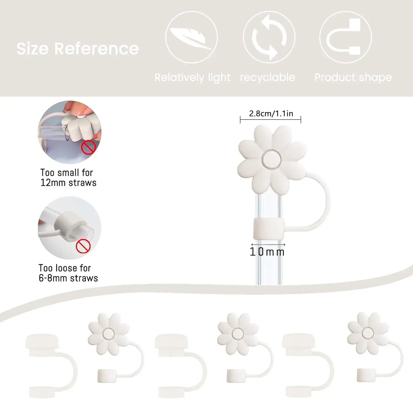 Cup Accessories for Stanley Cup Set of 9 Straw and Brush and 1 Flower Charm Chain 3 Spill Proof Stopper Flowers Straw Cover Boot