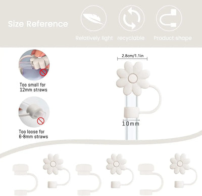 Cup Accessories for Stanley Cup Set of 9 Straw and Brush and 1 Flower Charm Chain 3 Spill Proof Stopper Flowers Straw Cover Boot