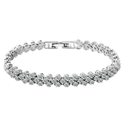 Elegant Bracelet for Women Chain Cubic Zircon Rhinestone Shiny Inlaid Bangle Bracelet Gifts