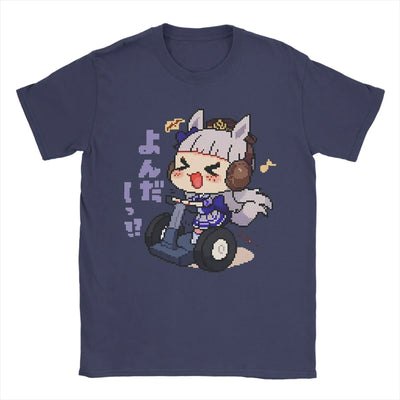 Men's T-Shirt Oguri Cap Uma musume Cool 100% Cotton Tees Short Sleeve  T Shirt O Neck Clothing Printing