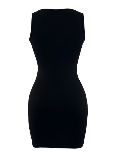 Women's Black Tank Top Pink LOVE Sexy Dress