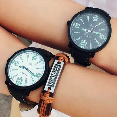 2025 New Large dial Watch Men and Women Large Frame Waterproof Luminous College wind belt Student Watches Wristwatch men