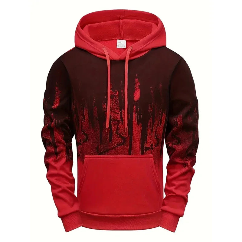 Men's Hoodie High Quality Hooded Long Sleeve Ink-splashed Sweatshirt Autumn Winter Daily Casual Sporty Jogging Fashion Outwear