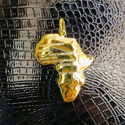 Gold Plated Pendants for Necklace Women Men Fashion 18k Gold Color African Map Design Pendant Jewelry Making for Party Daily