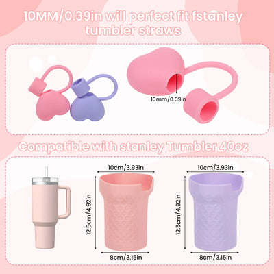 Straw Cover For Stanley Cup 0.4in Silicone Straw Topper For Stanley Cup Tumblers Accessories Dust-Proof Straw Lid For 10mm Straw